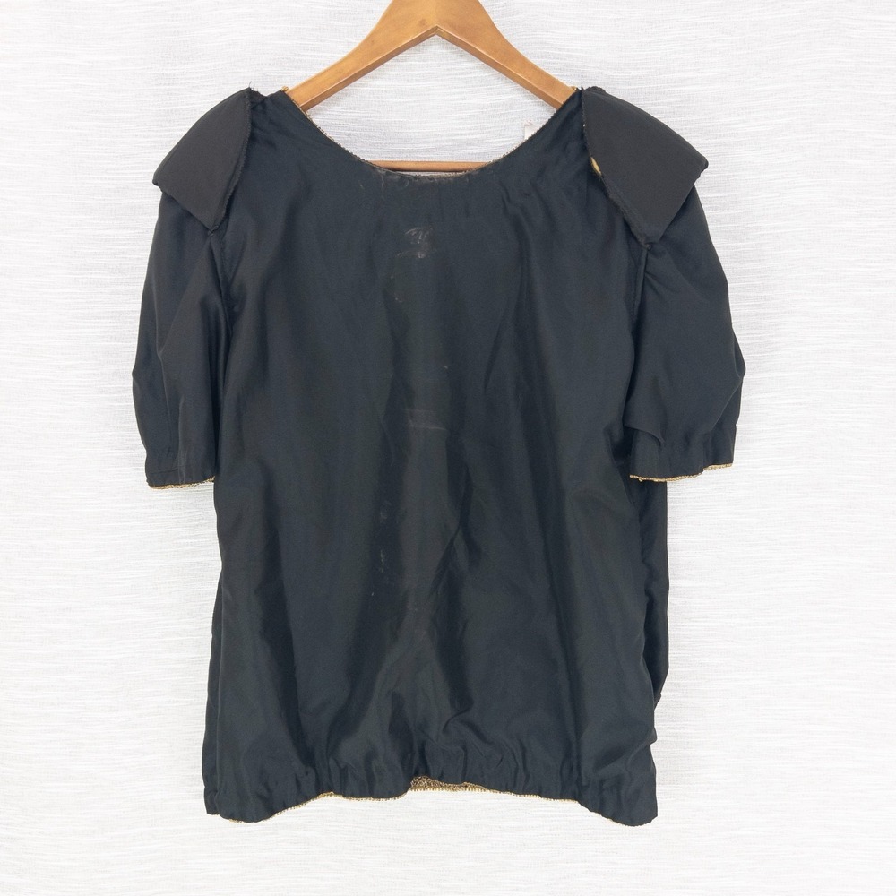 Vintage Laurence Kazar Beaded Top Women's Medium 100% Silk Black Gold Formal 80s - Picture 16 of 16